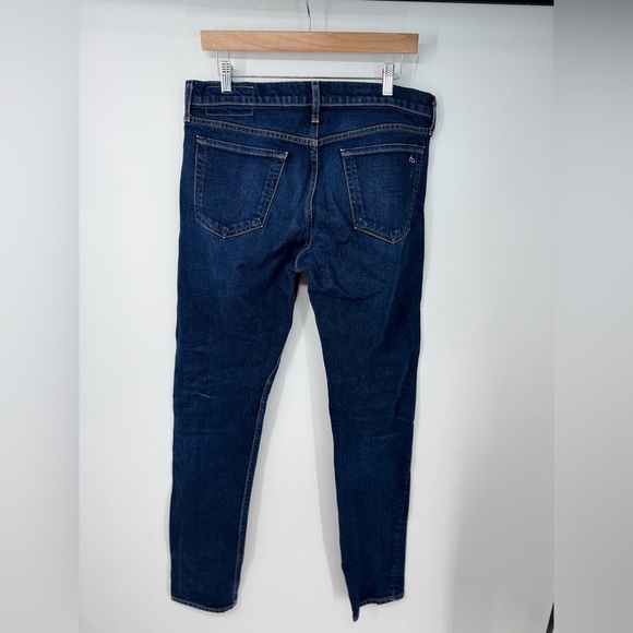 Rag and Bone High Rise SLIM Straight Leg Dark Wash Denim Jeans - Picture 2 of 3